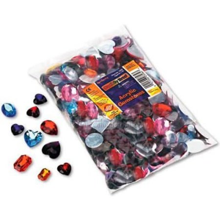 THE CHENILLE KRAFT COMPANY Chenille Kraft 3584 Gemstones Classroom Pack, Acrylic, 1 lbs., Assorted Colors/Sizes 3584